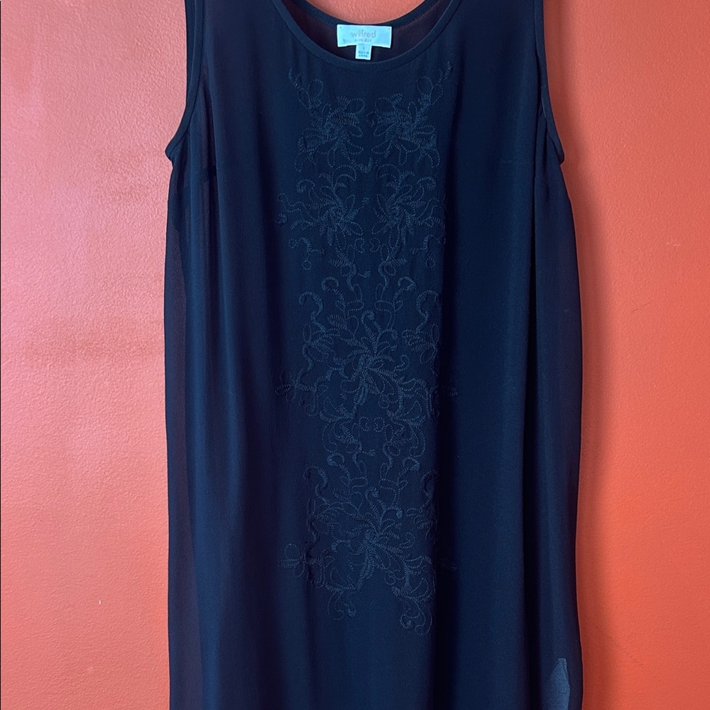 Wilfred Aritzia Long Black Sheer Silk Tank Top - Picture 6 of 13
